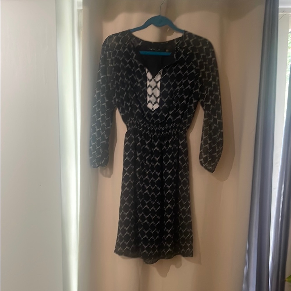 Ivanka Trump Black and White Geometric Dress